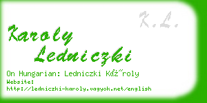 karoly ledniczki business card